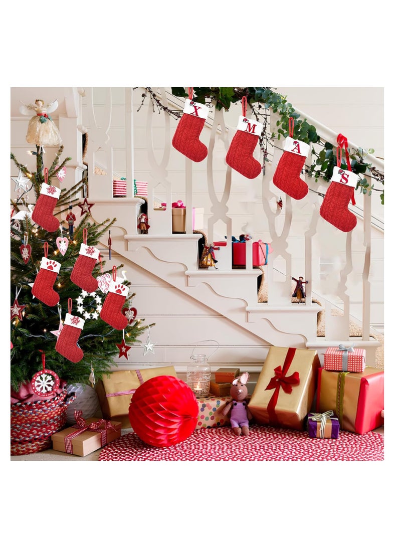 Christmas Stockings Christmas Sock Ornaments Mini Cute Kids Gift Candy Stocking Bags Christmas Decoration Hanging Socks for Xmas Tree Decor (4PCS) - Image 3