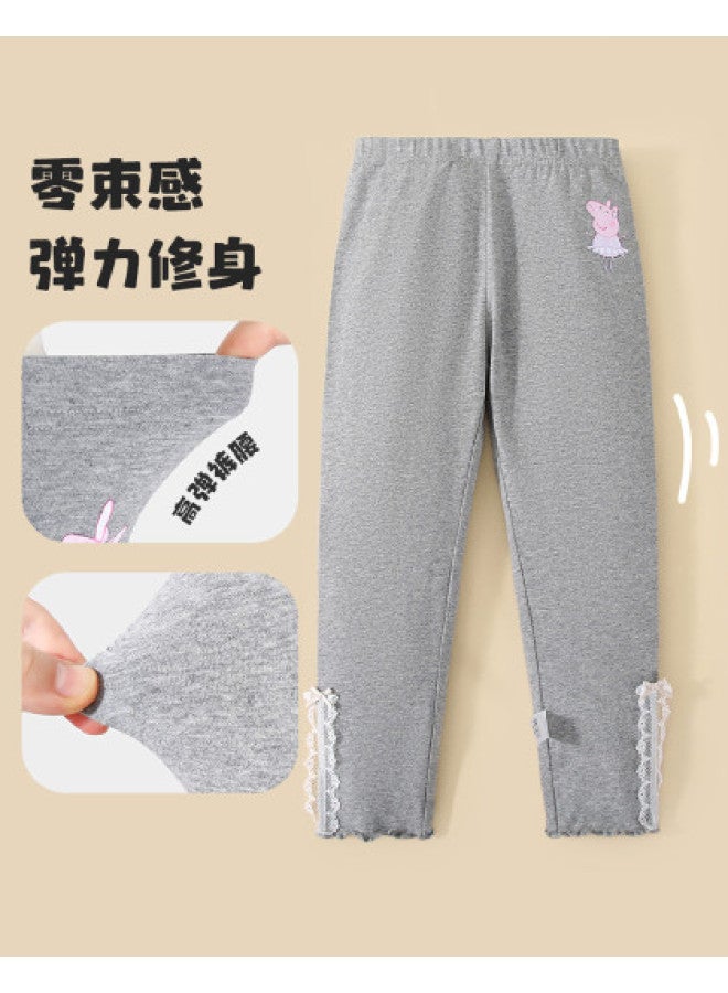 Peppa Pig spring Girls' High-stretch Skin-friendly Leggings - Cute, Comfortable & Versatile Baby Pants - Image 1