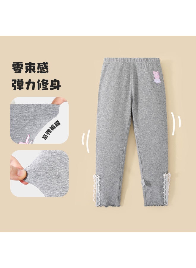 Peppa Pig spring Girls' High-stretch Skin-friendly Leggings - Cute, Comfortable & Versatile Baby Pants - Image 2