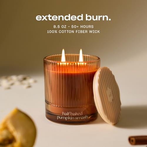 Snif Half Baked Pumpkin Smash Scented Candle by Snif, Festive Fall Candle, 50+ Hours, 100% Cotton Fiber Wicks, Soy Wax Blend, Non-Toxic, Vegan, 8.5oz - Image 4