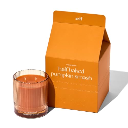 Snif Half Baked Pumpkin Smash Scented Candle by Snif, Festive Fall Candle, 50+ Hours, 100% Cotton Fiber Wicks, Soy Wax Blend, Non-Toxic, Vegan, 8.5oz - Image 2