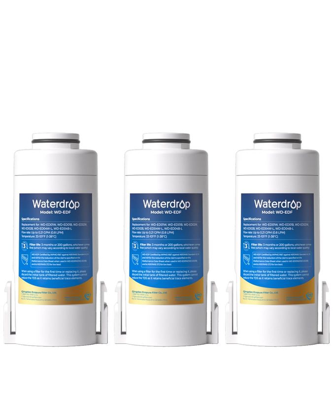 Waterdrop WD-EDF Replacement Filters for Waterdrop Electric Water Filter Pitcher -////, 3 Months or 200 Gallons, NSF/ANSI 401&53&42, 3 Filters