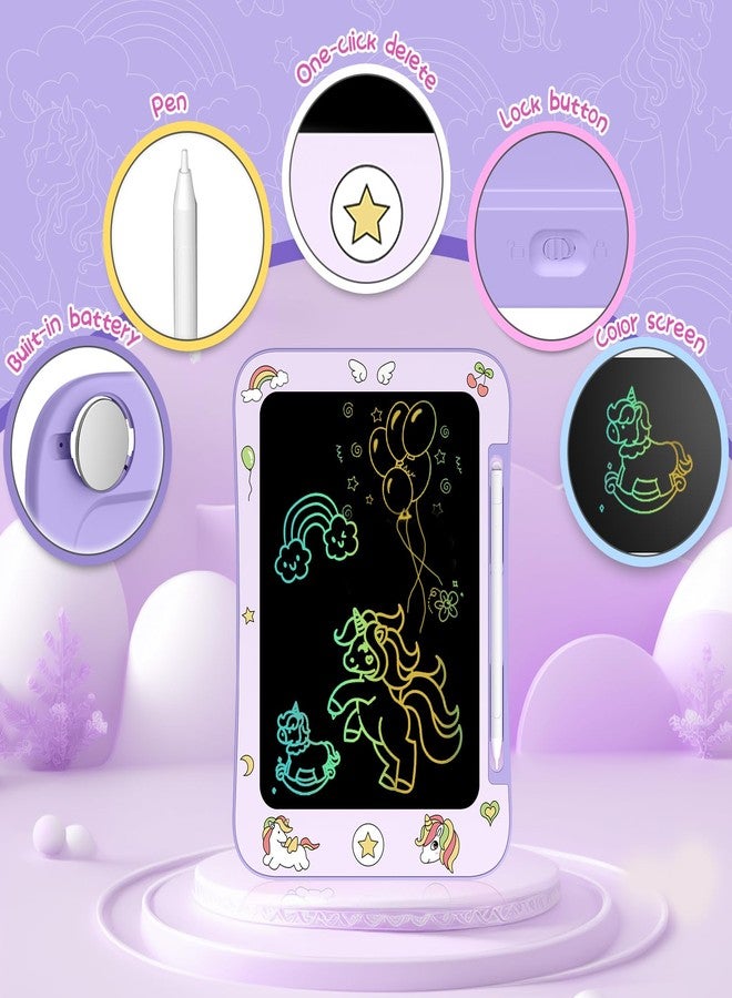Genialba LCD Writing Board for Kids, Drawing Board with Colorful Screen for Kids and Girls 3-7 Years Old - Educational Toys for Birthdays and Christmas (Unicorn) - Image 2