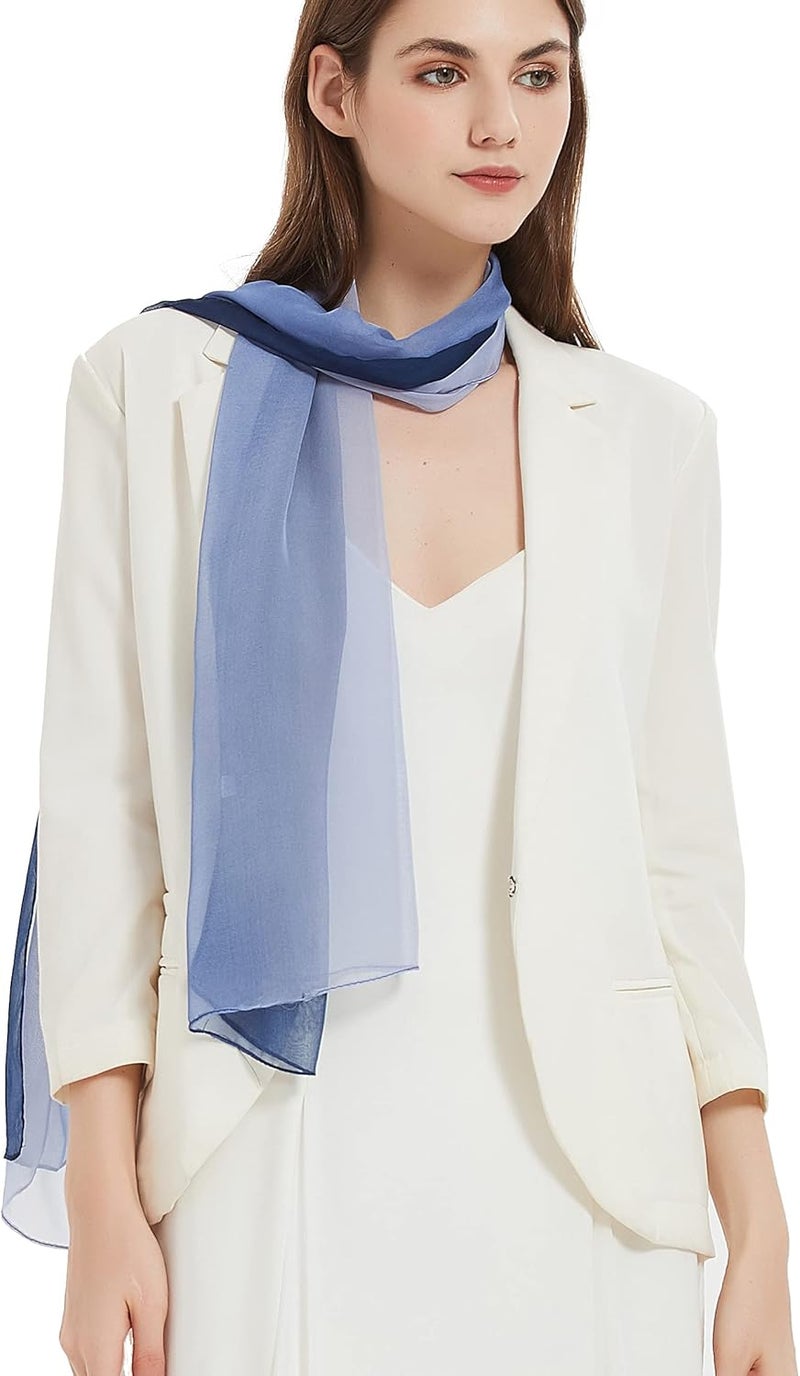 PANTONIGHT Long Chiffon Sheer Scarf Gradient Shaded Colors Lightweight Scarf For Womens - Image 3