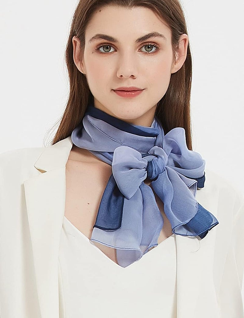 PANTONIGHT Long Chiffon Sheer Scarf Gradient Shaded Colors Lightweight Scarf For Womens - Image 2