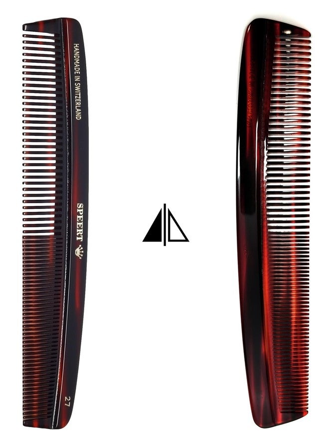Speert #27-O Handmade Wide Narrow Tooth Comb Tortoise Havana Acetate Thick Coarse Curly Thin Fine Straight Hair Detangling Parting Grooming Teasing Hair Styling Hairdresser Barber Hairdressing Wet Dry - Image 5