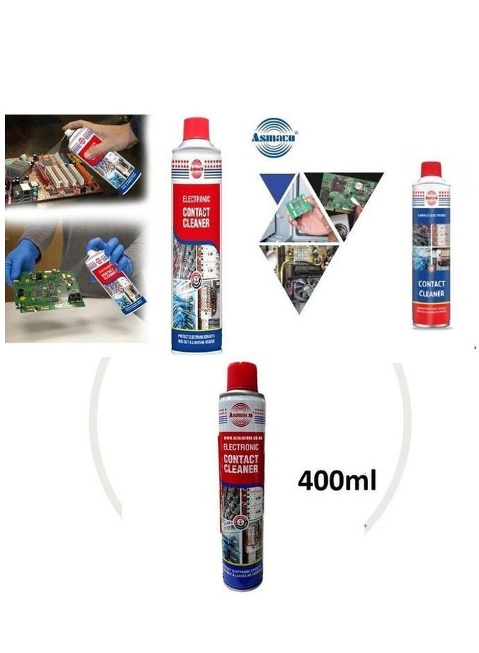Asmaco Electronic Contact Cleaner Spray- Non Oily-Removes dirt, dust ,Rcarbon, light oils-Leaves No Residue-400ml - Image 2