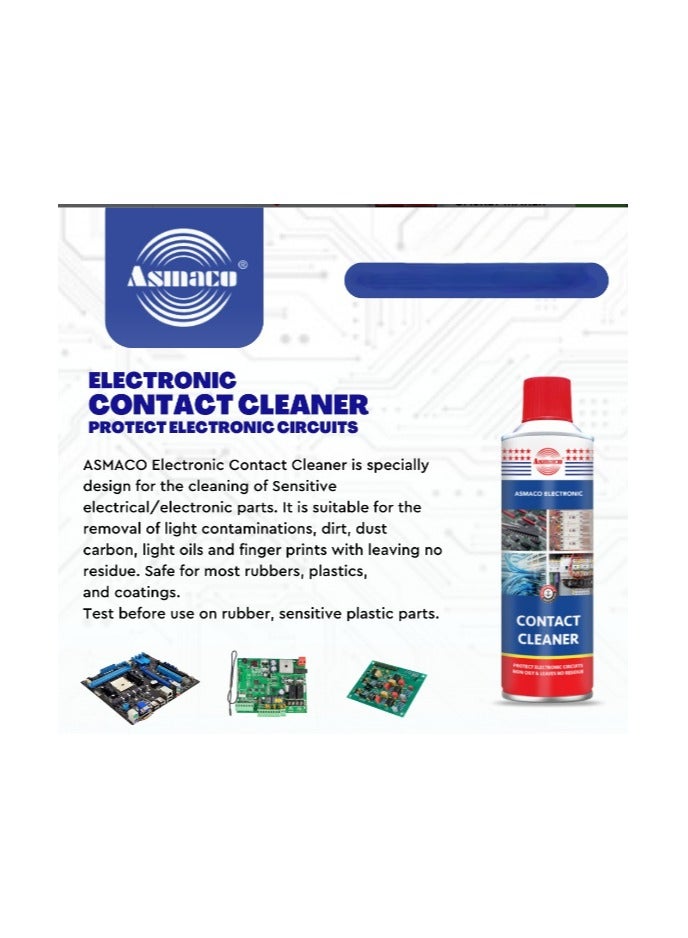 Asmaco Electronic Contact Cleaner Spray- Non Oily-Removes dirt, dust ,Rcarbon, light oils-Leaves No Residue-400ml - Image 3