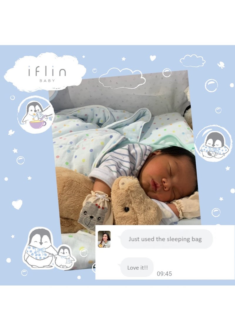 Iflin Baby My Sweet Dreams Bamboo Sleeping Bag (with Baby Pillow) - Playful Stripes  - Image 3