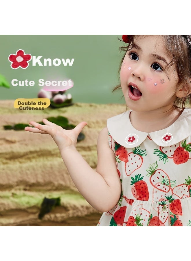 Ask Junior Girls' Summer Holiday Travel Season Children'S Dress Summer Princess Dress Doll Collar Children'S Dress 110 Floral - Image 2