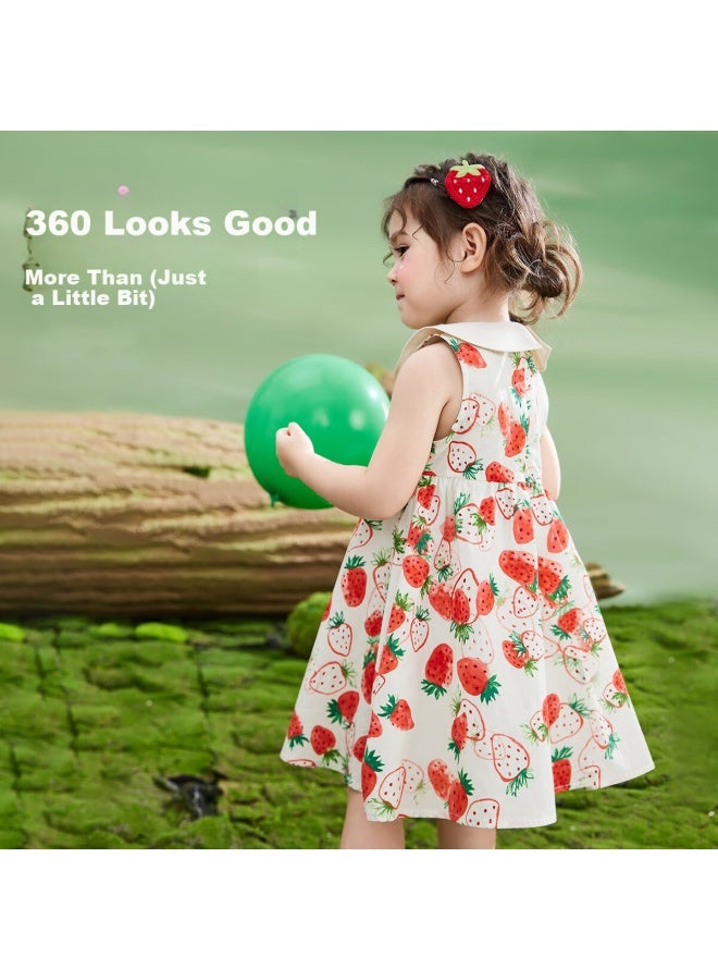 Ask Junior Girls' Summer Holiday Travel Season Children'S Dress Summer Princess Dress Doll Collar Children'S Dress 110 Floral - Image 4