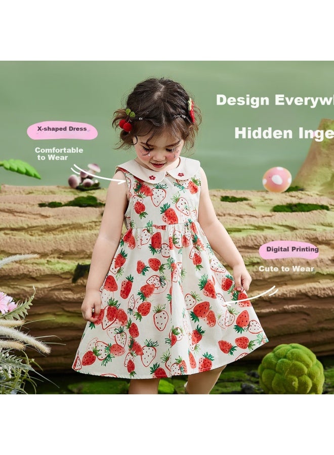 Ask Junior Girls' Summer Holiday Travel Season Children'S Dress Summer Princess Dress Doll Collar Children'S Dress 110 Floral - Image 5
