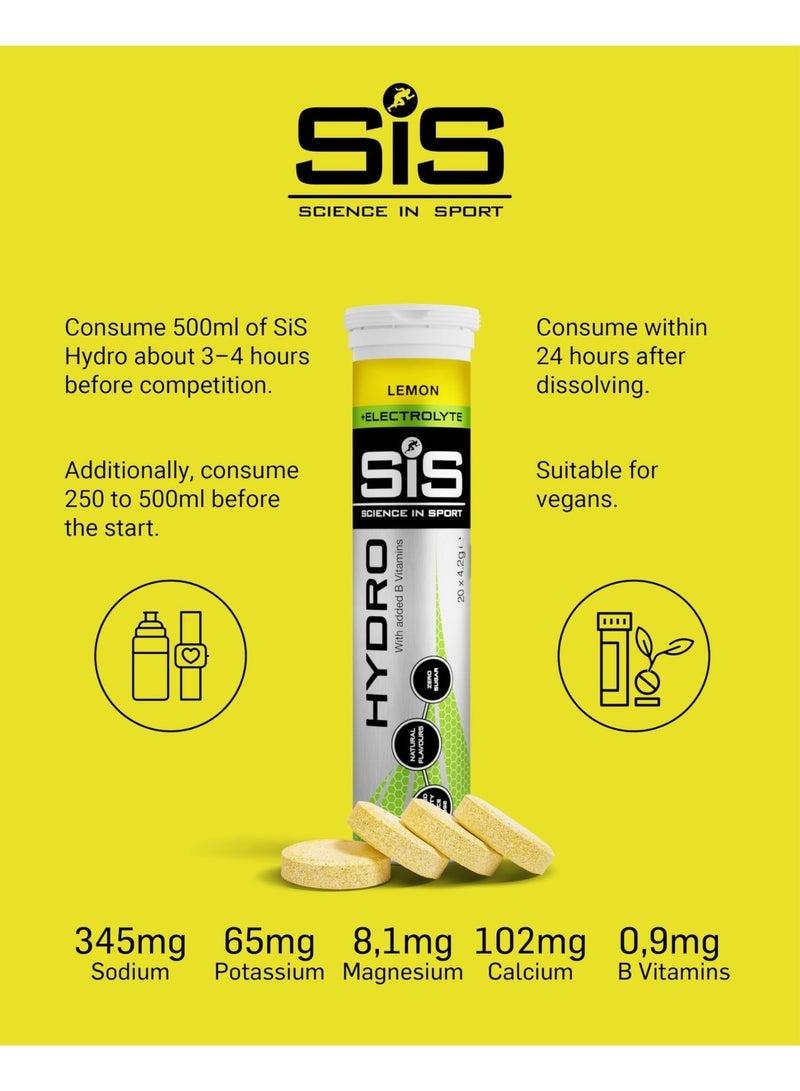 SIS Hydro Electrolyte Tablets | Sugar Free Hydration Tablets | Essential Electrolytes to Reduce Fatigue & Aid Rehydration | Gluten Free | Lemon Flavour, 3 X 20 X 4.5 G E - Image 4