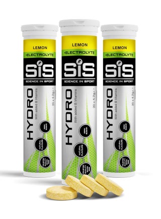 Hydro Electrolyte Tablets | Sugar Free Hydration Tablets | Essential Electrolytes to Reduce Fatigue & Aid Rehydration | Gluten Free | Lemon Flavour, 3 X 20 X 4.5 G E