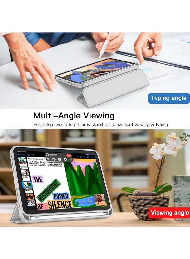 DUSALA New iPad Mini 6 Case (2021, 8.3 Inch, 6th Gen) with Pencil Holder - Trifold Stand Smart Cover with Soft TPU Back and Auto Wake/Sleep Function - Image 5