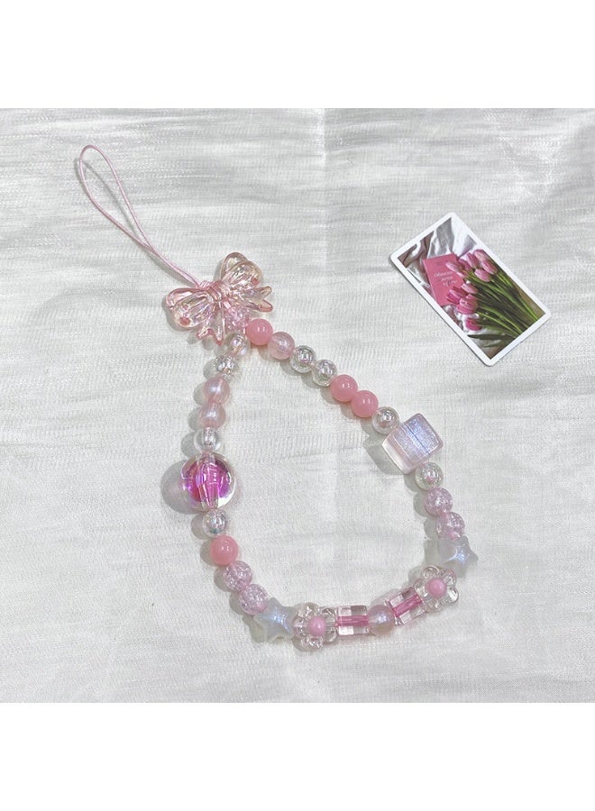 NIBEMINENT Phone Charm/ Chain Strap for Women Girls, Slightly Fresh Butterfly Cell Phone Case Lanyard Wrist Strap