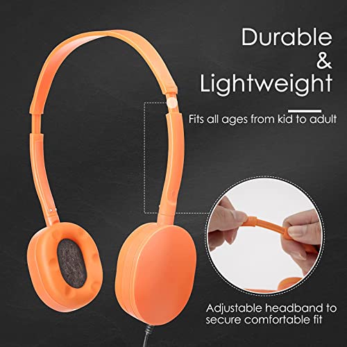 GEEKRIA 12 Pack Wired Headphones for Classroom Adjustable OnEar Headphones Kids Children Headset for Schools Student Libraries Computer Lab Testing Centers Bulk Pack Oval Earcups - Image 3