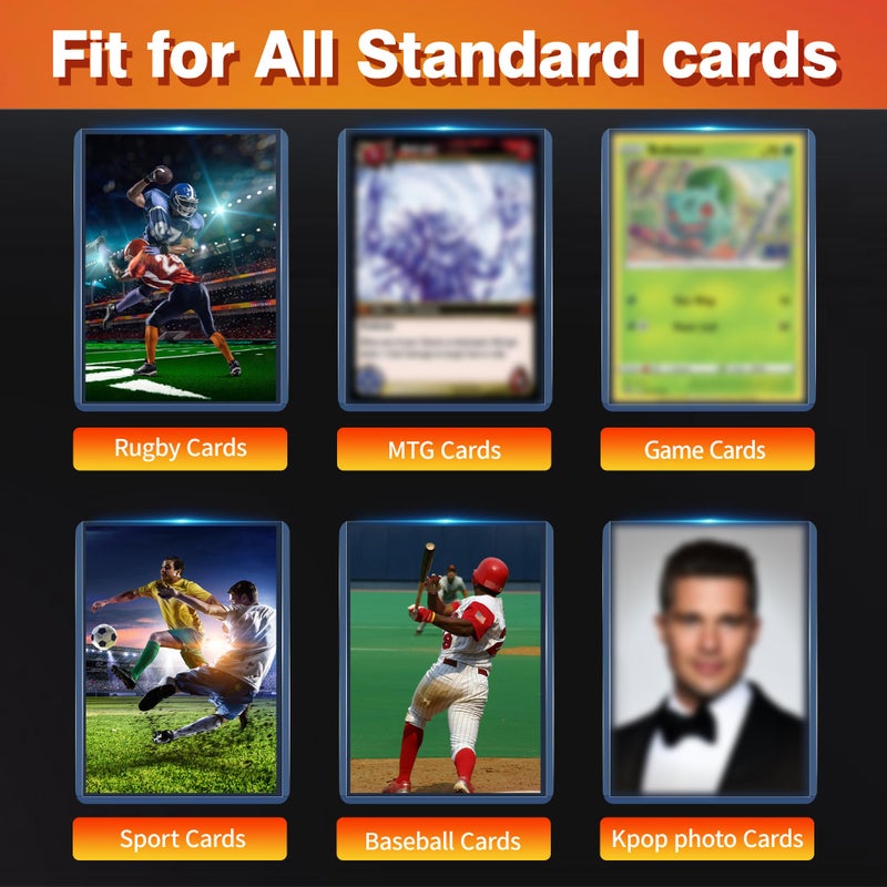 QTYORD 400Pcs Loaders for Cards (200Pcs Hard Plastic Card Holders & 200Pcs Penny Card Sleeves) 3" x 4" loaders, Card Protector Sleeves for Baseball Football Sports Cards, Standard Trading Cards - Image 5