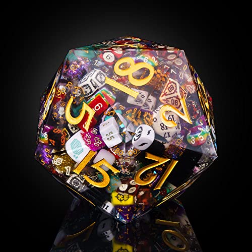 UDIXI Giant D20 DND Dice 160mm with Sharp Edges and Hundreds Inclusions Large 20 Sided Dice for Role Playing Game Handmade DD Ornaments for Home Decor - Image 5