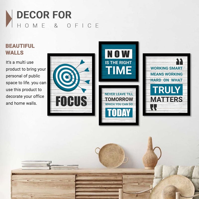 VASL Studio Motivational Quotes Framed Wall Posters for Home Office Decor Painting with Frame for Wall decor Wall Hangings for Living Room 11 inch x 14inch Multicolor Set of 4 - Image 5