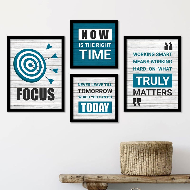 VASL Studio Motivational Quotes Framed Wall Posters for Home Office Decor Painting with Frame for Wall decor Wall Hangings for Living Room 11 inch x 14inch Multicolor Set of 4 - Image 4