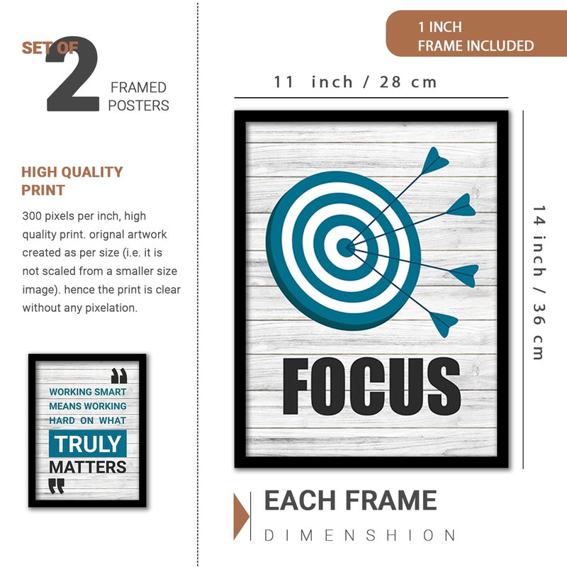 VASL Studio Motivational Quotes Framed Wall Posters for Home Office Decor Painting with Frame for Wall decor Wall Hangings for Living Room 11 inch x 14inch Multicolor Set of 4 - Image 2