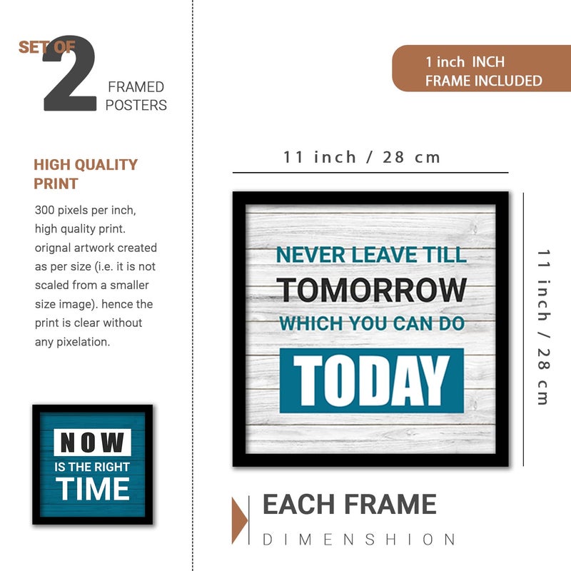 VASL Studio Motivational Quotes Framed Wall Posters for Home Office Decor Painting with Frame for Wall decor Wall Hangings for Living Room 11 inch x 14inch Multicolor Set of 4 - Image 3