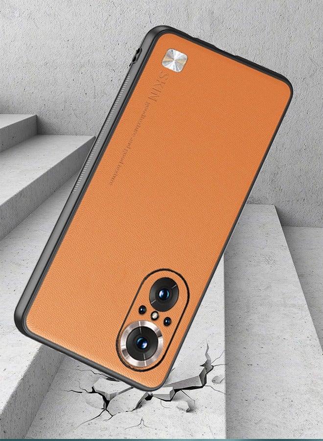 GROIC جراب Huawei Nova9 SE مقاس 6.78 بوصة، جراب جلدي مرن من مادة TPU مع غطاء هاتف مضاد للصدمات ومضاد للانزلاق مع حماية عدسة الكاميرا، برتقالي - Image 3