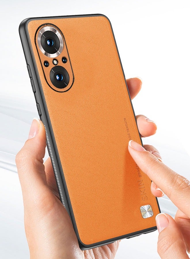 GROIC جراب Huawei Nova9 SE مقاس 6.78 بوصة، جراب جلدي مرن من مادة TPU مع غطاء هاتف مضاد للصدمات ومضاد للانزلاق مع حماية عدسة الكاميرا، برتقالي - Image 2