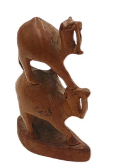 Antique Museum Wooden Handcrafted Camel Figurine Desert Elegance In Miniature  - Image 2