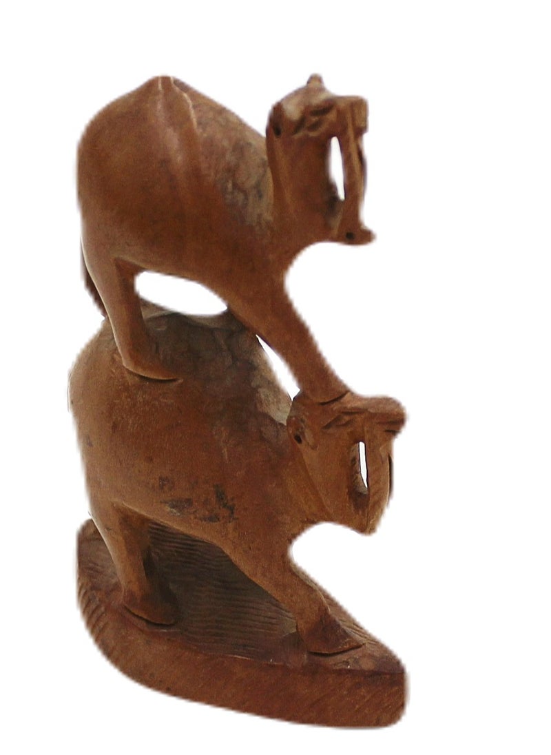 Antique Museum Wooden Handcrafted Camel Figurine Desert Elegance In Miniature  - Image 2