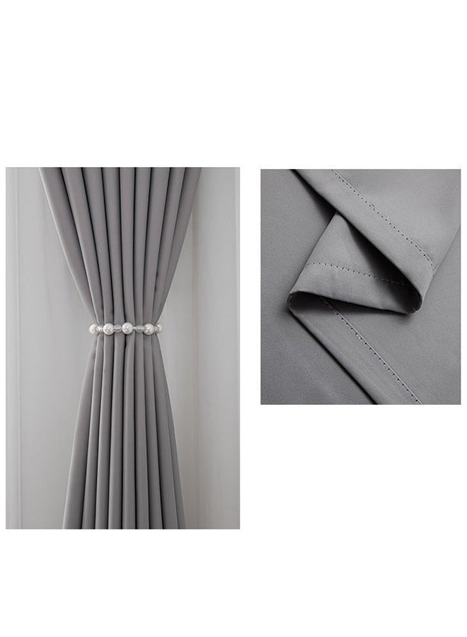 2 Panels Blackout Curtains for Bedroom，Thermal Insulated Room Darkening Curtains, Grommet Light Blocking Blackout Drapes for Living Room，Hook-type Blackout Curtains，200CM X 270CM，Grey - Image 5