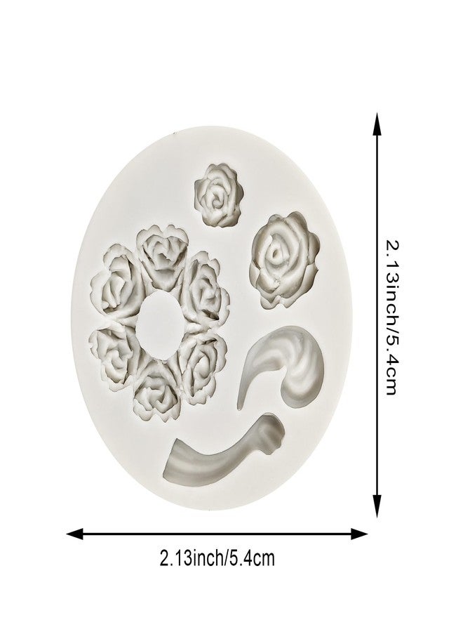Arvintas 4PCS White Rose Silicone Fondant Molds, Mini Dessert Rose Flower Teapot Mold, Candy Chocolate Ice Cube Fondant Molds - Image 2