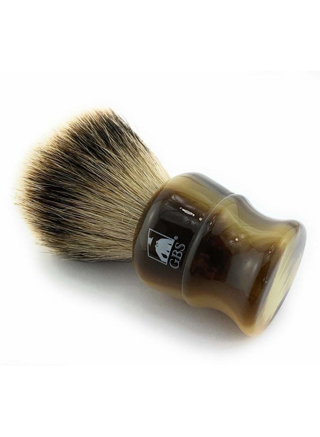 G.B.S Large Silvertip Badger Shaving Brush with Faux Horn, Horn Handle Creates Lather & Soft Bristles for Wet Shavers - Image 2