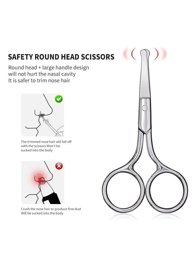 AsonTao Small Scissors, Eyebrow Scissors, Nose Hair Scissors Round Tip Design, Will Not Hurt the Nasal Cavity. Professional Grooming Scissors for Hair, Eyelashes, Nose, Eyebrow Trimming, Mustache. - AsonTao - Image 5