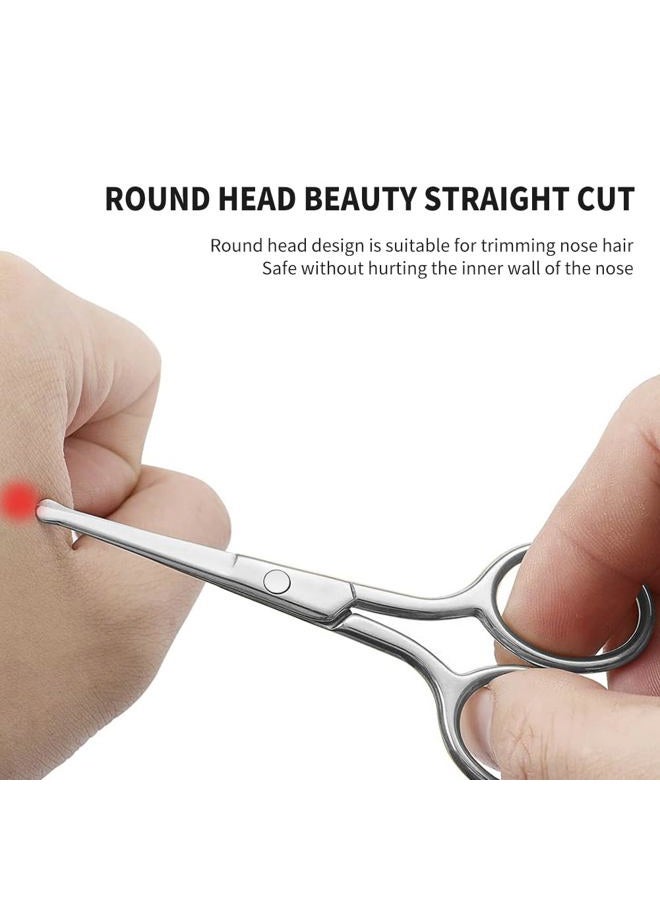 AsonTao Small Scissors, Eyebrow Scissors, Nose Hair Scissors Round Tip Design, Will Not Hurt the Nasal Cavity. Professional Grooming Scissors for Hair, Eyelashes, Nose, Eyebrow Trimming, Mustache. - AsonTao - Image 4