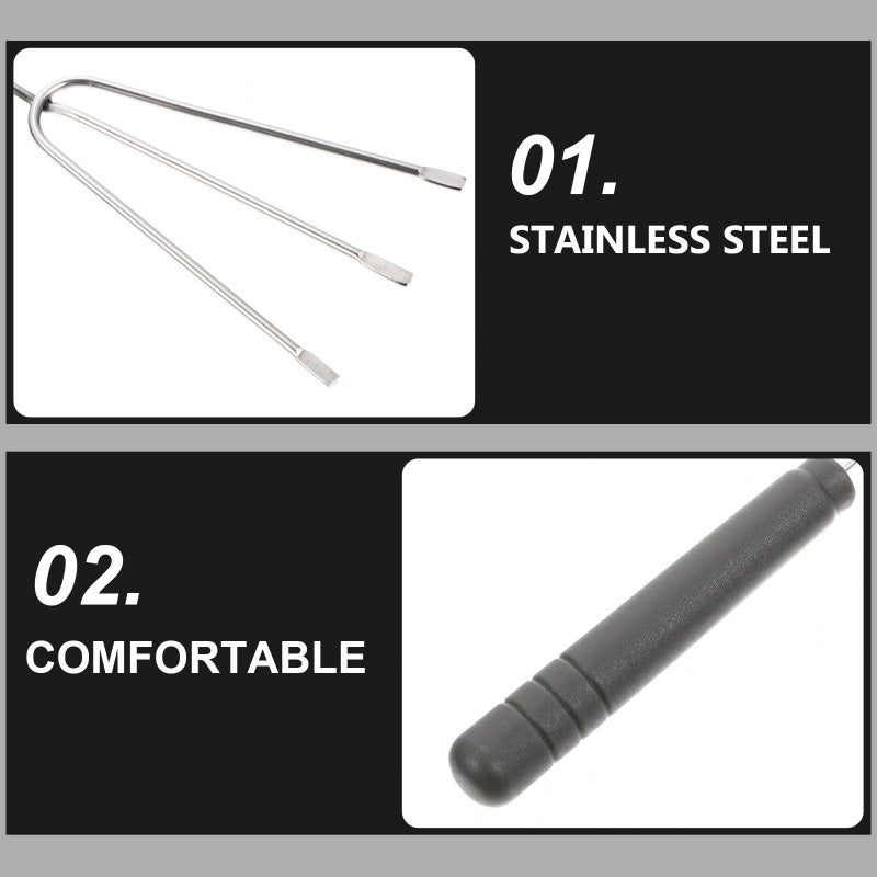 6 Piece Stainless Steel Chocolate Fondue Fork Set with Spiral Trident and Round Tips - Image 5