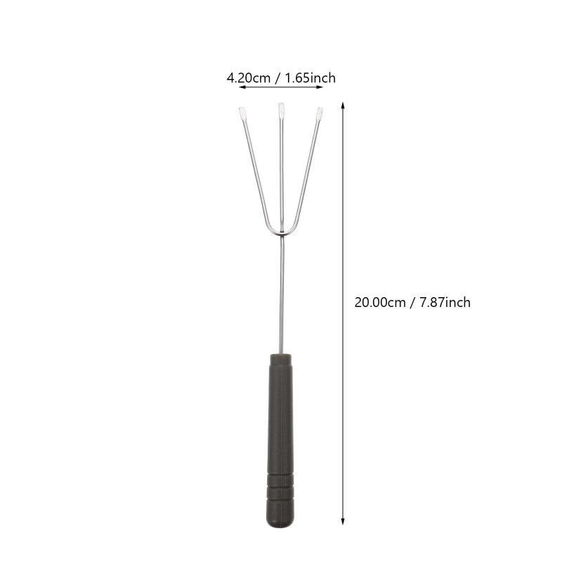 6 Piece Stainless Steel Chocolate Fondue Fork Set with Spiral Trident and Round Tips - Image 3