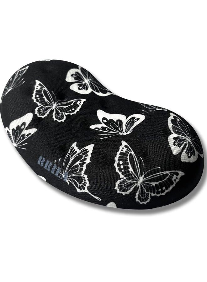 BRILA Ergonomic Memory Foam Mouse Wrist Rest Pad Cushion for Computer, Laptop, Office Work, PC Gaming- Massage Bowl Design - Wrist Pain Relief (Butterflies) - Image 1