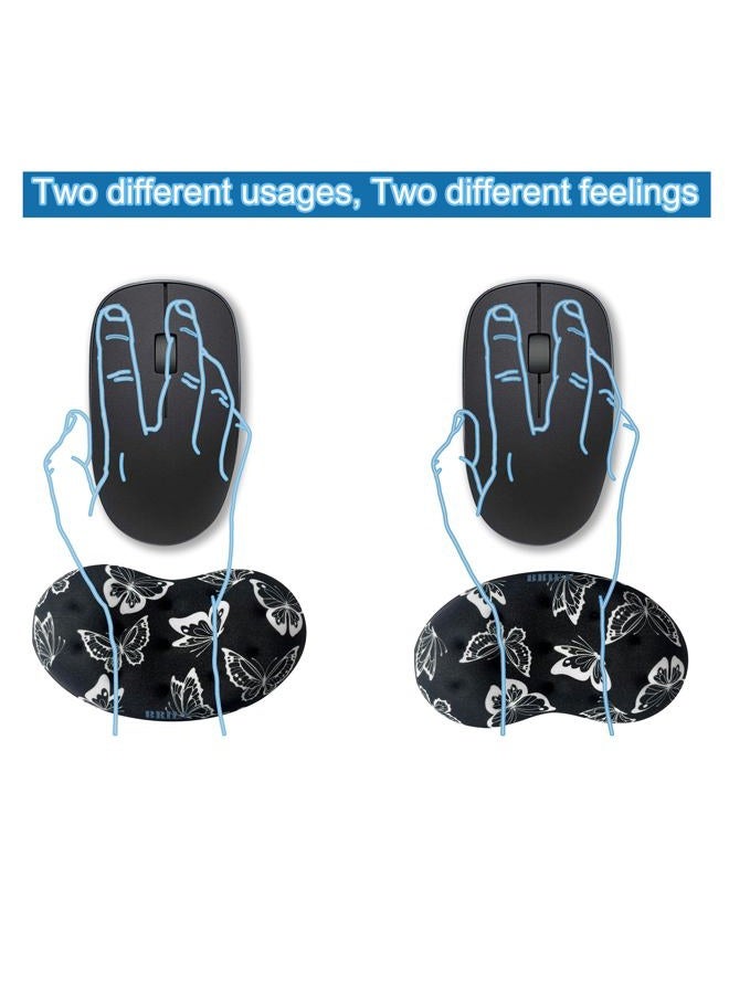 BRILA Ergonomic Memory Foam Mouse Wrist Rest Pad Cushion for Computer, Laptop, Office Work, PC Gaming- Massage Bowl Design - Wrist Pain Relief (Butterflies) - Image 2
