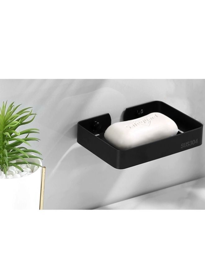 Wall Mounted Bathroom Hardware SUS304 Black Soap Dish Storage Holder  - Image 5