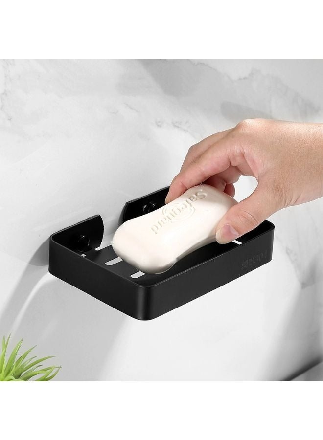Wall Mounted Bathroom Hardware SUS304 Black Soap Dish Storage Holder  - Image 4