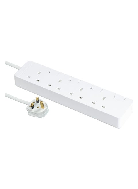 Schneider Electric AvatarOn Extension Cord /cable with 4 Sockets, individual switch, 3M, Strips/ Multi Plug, White - TSH34_3_WE