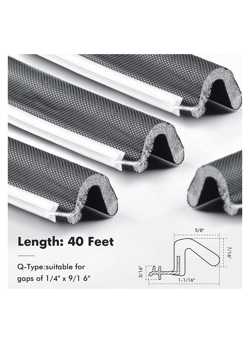KASTWAVE Door Weather Stripping, Soundproof Door Seal, Shaped Foam Kerf Weather Stripping Door Frame Weather Stripping, for Doors Windows, Card Slot Installation Seals 40 Feet 13Meter)  - Image 2