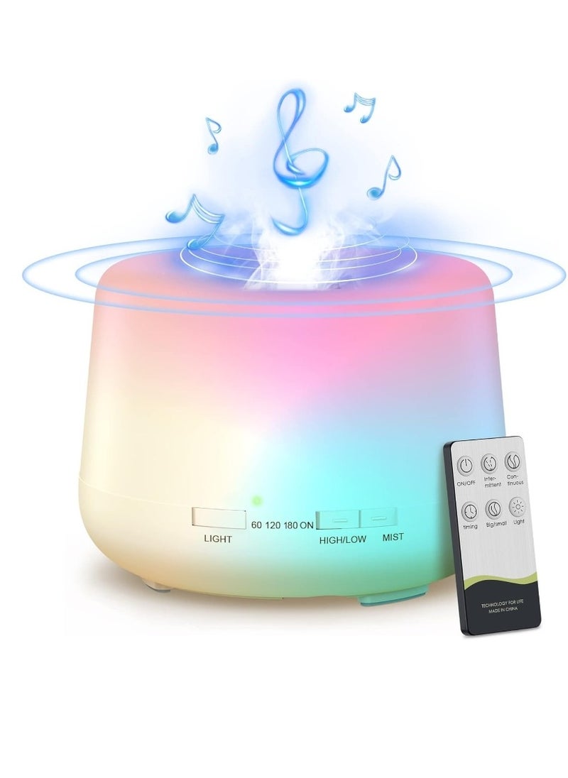 Generic - Electric Aroma Diffusers Essential Oil Diffuser with Speaker and Bluetooth 5.0, 500ml for Essential Oils, Large Room, Bedroom, Office, Home, 14 Colors Night Light with Die Control, 4 Timer - Image 1