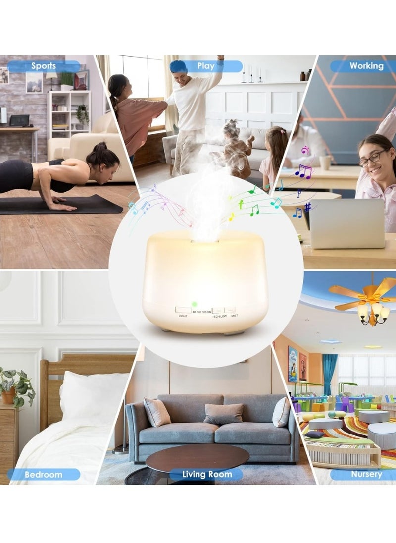 Generic - Electric Aroma Diffusers Essential Oil Diffuser with Speaker and Bluetooth 5.0, 500ml for Essential Oils, Large Room, Bedroom, Office, Home, 14 Colors Night Light with Die Control, 4 Timer - Image 1