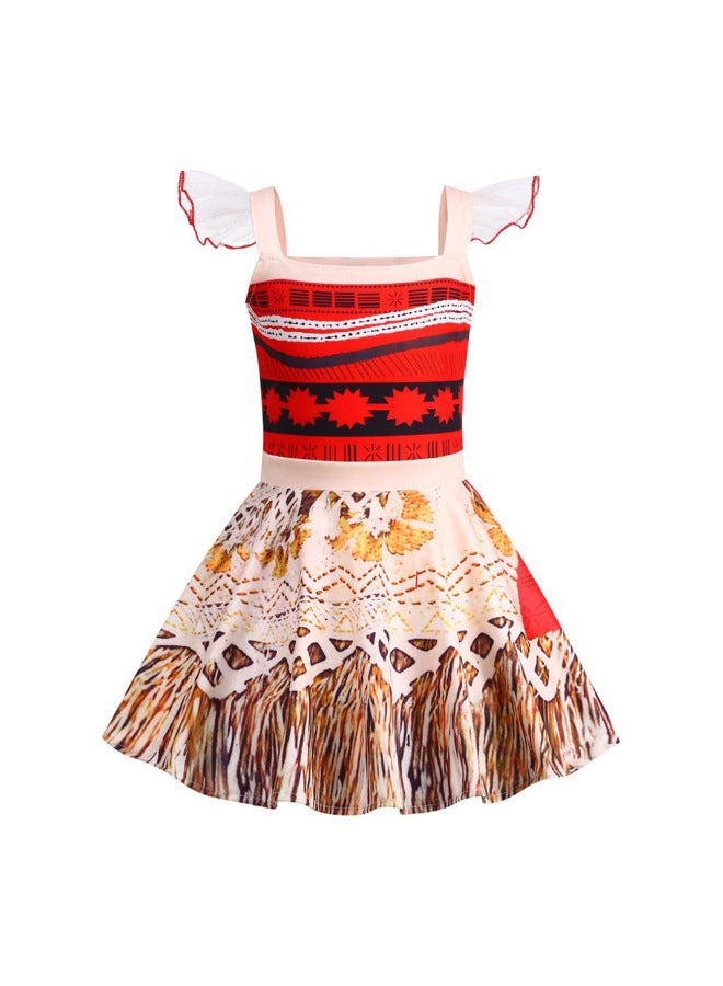 New Moana Series Moana Grass Skirt Two-piece Cosplay Costume Moana Princess Skirt Dress