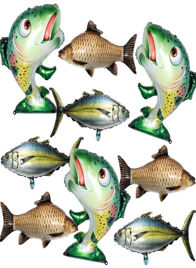 Blueweenly 9 Pcs 33 Inch Fish Balloons Gone Fishing Baby Shower Party Decorations Fish Balloons Themed Party Decor for Let's Go Fishing Theme Birthday Supplies (Carp Tuna Salmon) - Image 1