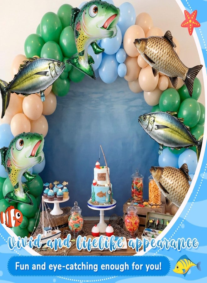 Blueweenly 9 Pcs 33 Inch Fish Balloons Gone Fishing Baby Shower Party Decorations Fish Balloons Themed Party Decor for Let's Go Fishing Theme Birthday Supplies (Carp Tuna Salmon) - Image 5