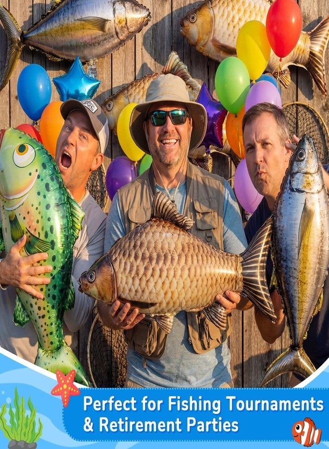 Blueweenly 9 Pcs 33 Inch Fish Balloons Gone Fishing Baby Shower Party Decorations Fish Balloons Themed Party Decor for Let's Go Fishing Theme Birthday Supplies (Carp Tuna Salmon) - Image 3